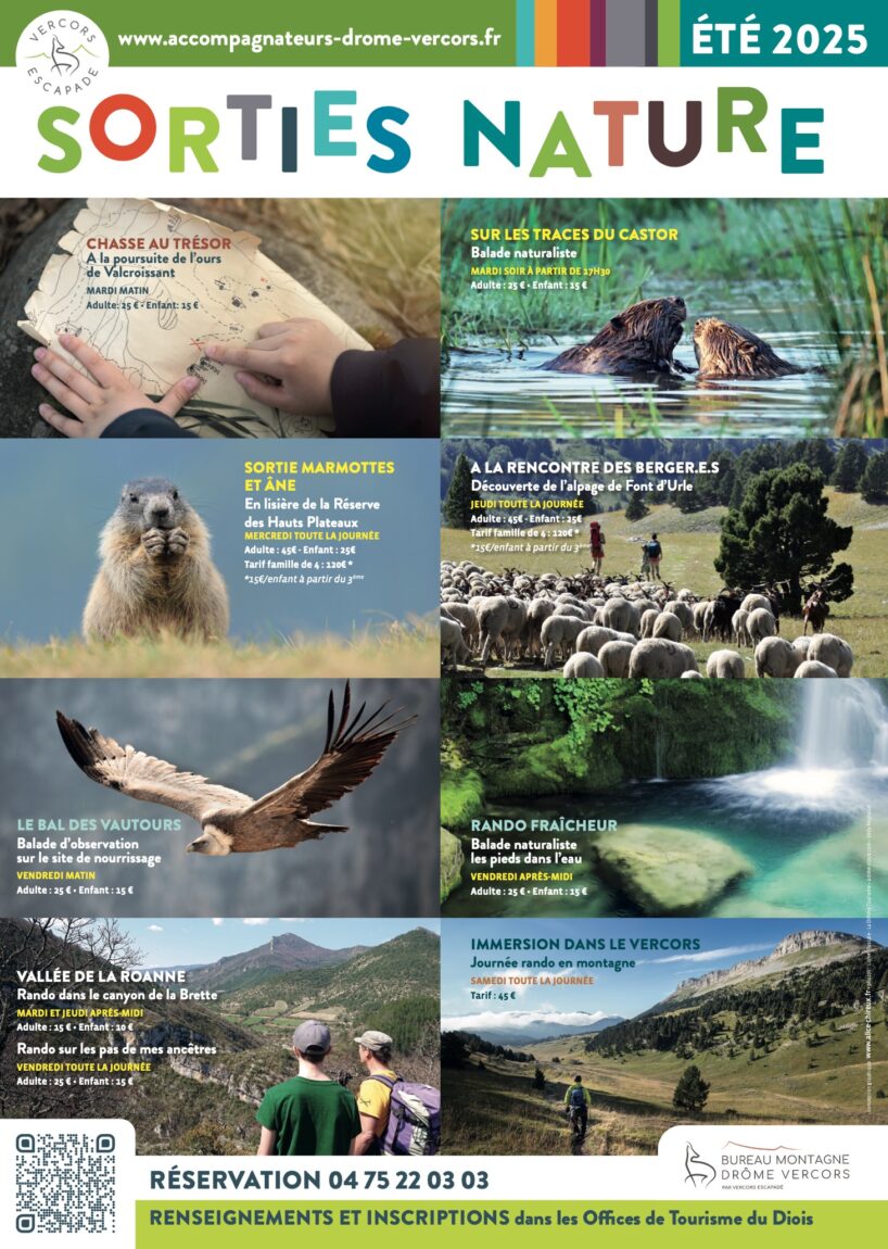 affiche des sorties nature à la journée 2025
